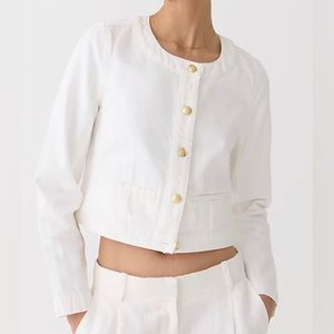 NWT J.Crew Louisa lady jacket in white denim